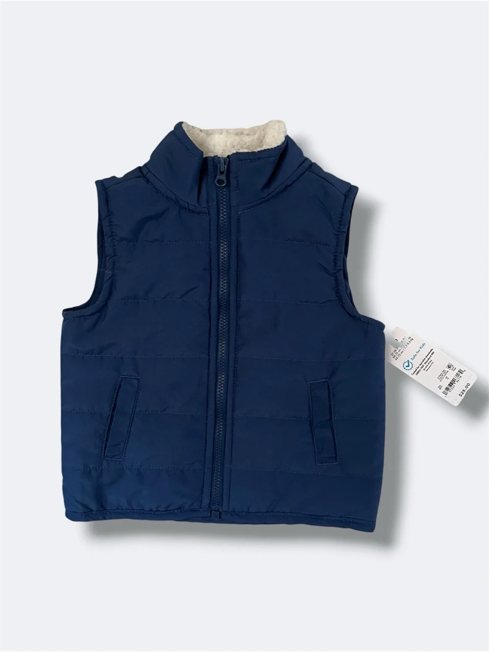 Carter’s Lightweight Quilted Vest Baby 9M Navy Blue  Zip Front Layering